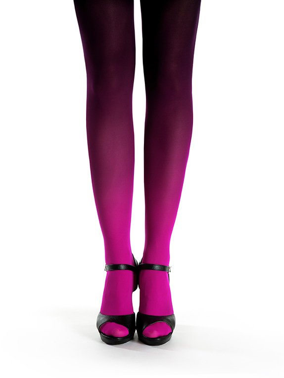 Panty ombré magenta-negro