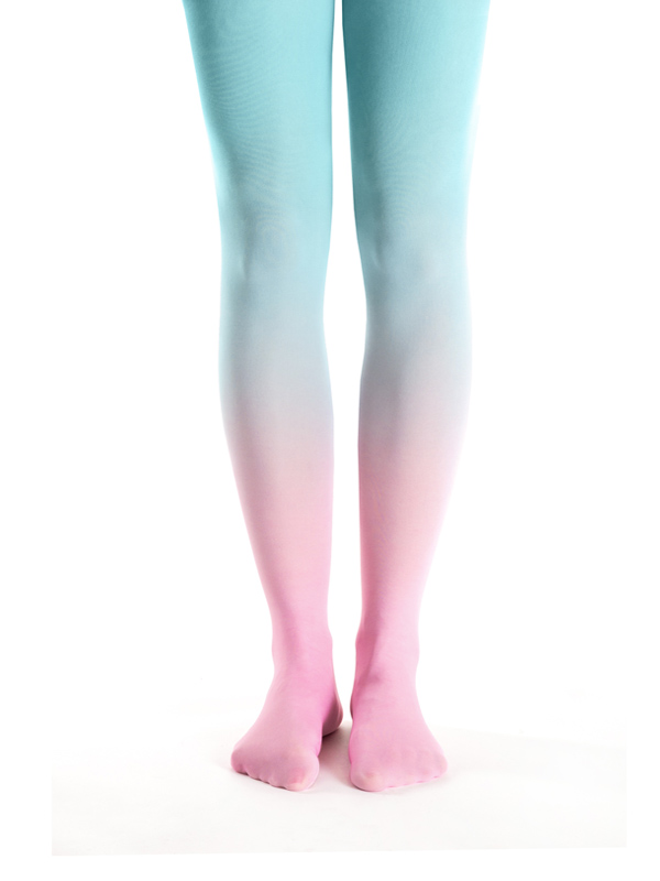 Panty ombré rosa-turquoise