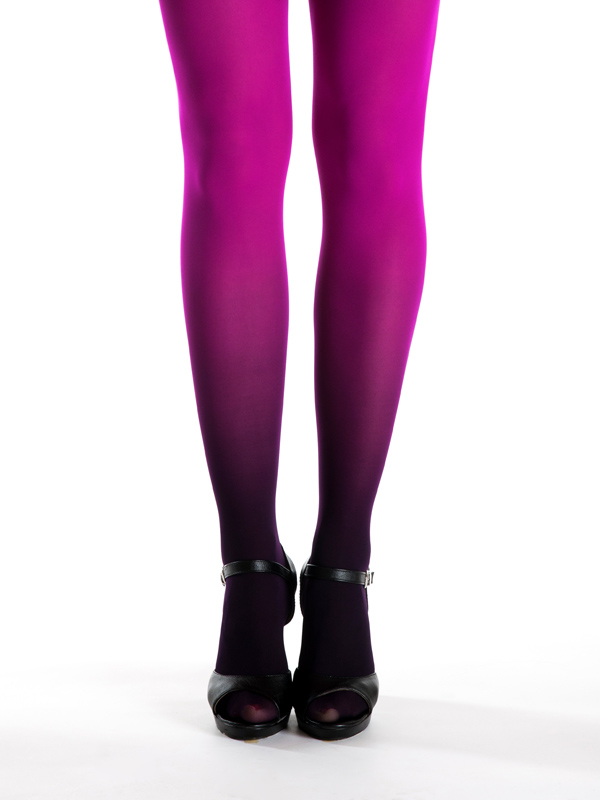 Panty ombré negro-magenta