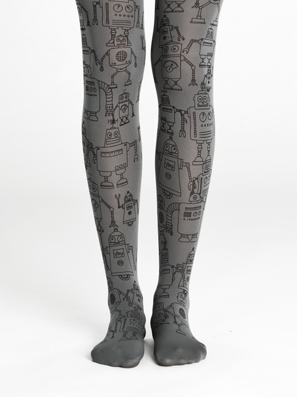 Panty con robots, gris