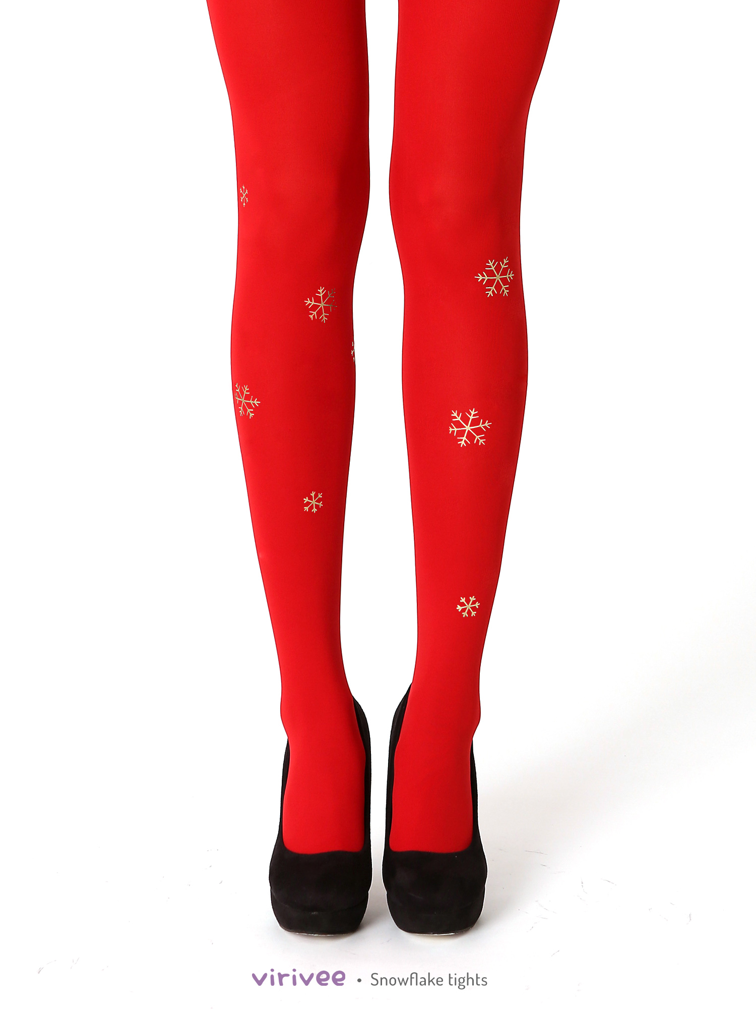 Panty con copos de nieve, rojo