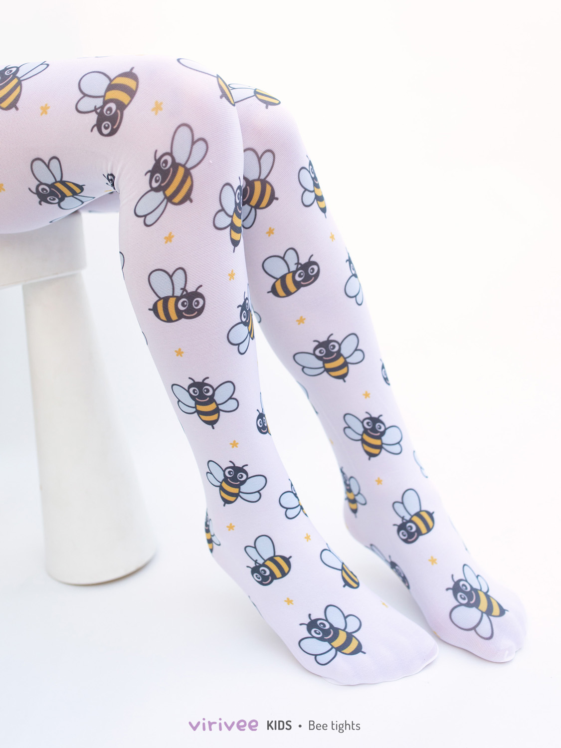 Panty niña blanco con abejas